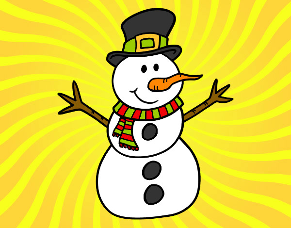 Dibujo Muñeco de nieve con sombrero pintado por Grotle77
