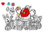 Dibujo Papá Noel con regalos y alegría pintado por aymantouit