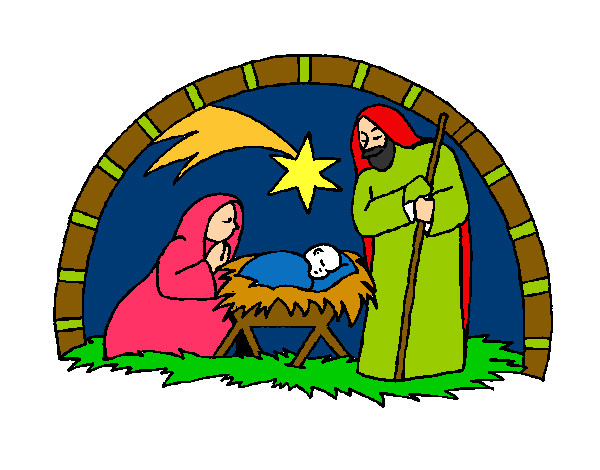Dibujo Pesebre de navidad pintado por dayesty