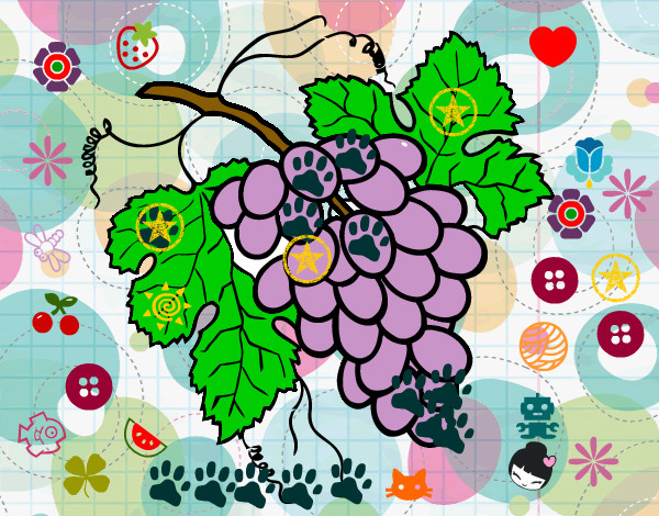 Dibujo Racimo de uvas pintado por danisoleta