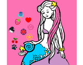 Dibujo Sirena con caracola pintado por cecysva
