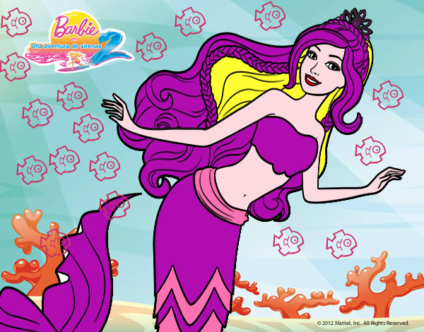 Dibujo Sirena nadando pintado por leidybello