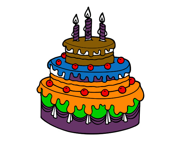 Dibujo Tarta de cumpleaños pintado por elihu