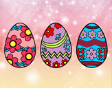 Dibujo Tres huevos de pascua pintado por puchita