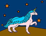 Dibujo Unicornio mirando las estrellas pintado por alitosis