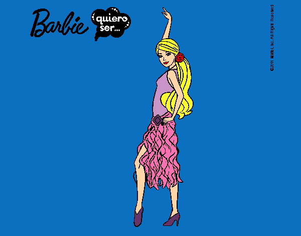 Dibujo Barbie flamenca pintado por kittylove