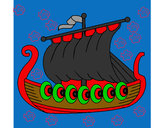 Dibujo Barco vikingo pintado por gisbler