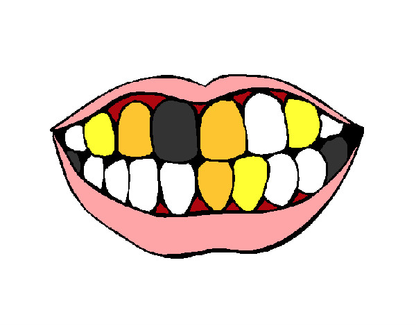 Dibujo Boca y dientes pintado por Luciany