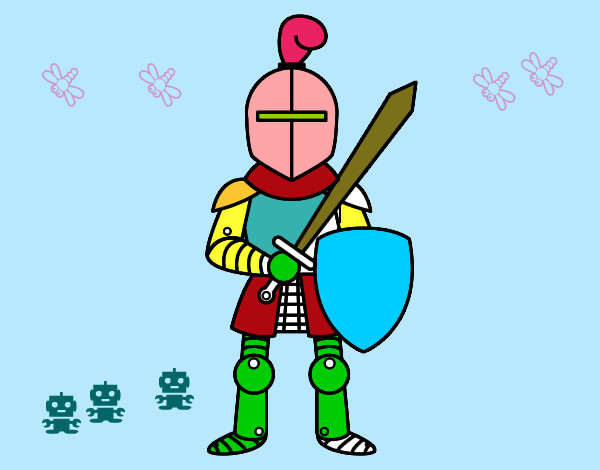 Dibujo Caballero con espada y escudo pintado por fffffffaby