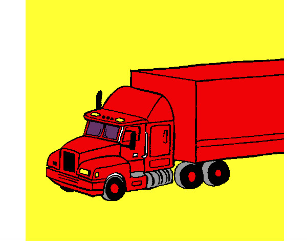Dibujo Camión tráiler pintado por CAREMAC