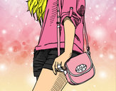 Dibujo Chica con bolso pintado por Fatimaciel