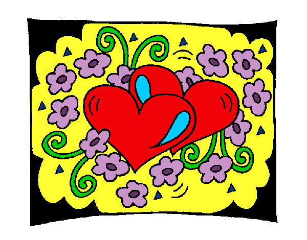 Dibujo Corazones y flores pintado por kittylove