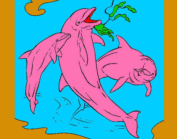 Dibujo Delfines jugando pintado por bryan95