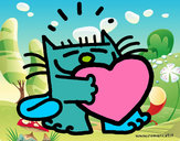 Dibujo El gato y el corazón pintado por nikol33