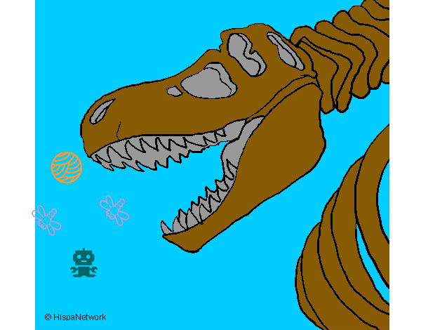 Dibujo Esqueleto tiranosaurio rex pintado por edgar2114