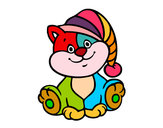 Dibujo Gato con gorro pintado por yolandab