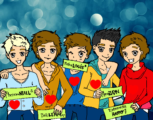 Dibujo Los chicos de One Direction pintado por manumilu