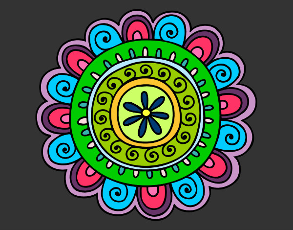 Dibujo Mandala alegre pintado por colaura