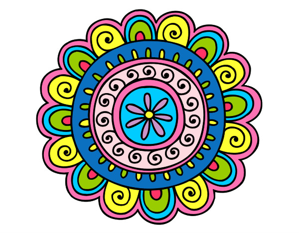 Dibujo Mandala alegre pintado por GUABY