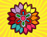 Dibujo Mándala con forma de flor weiss pintado por happysmile