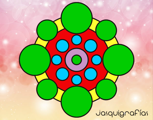 Dibujo Mandala con redondas pintado por Saalvador
