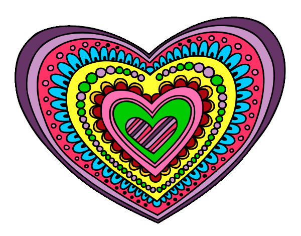 Dibujo Mandala corazón pintado por amiyo