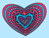 Dibujo Mandala corazón pintado por rakel23