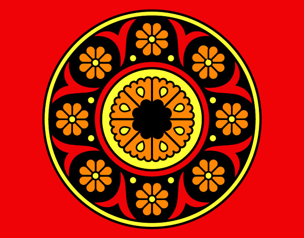 Dibujo Mandala flor pintado por rstlg