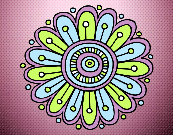 Dibujo Mandala margarita pintado por Albagandar