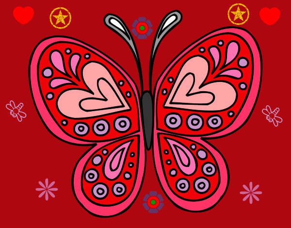 Dibujo Mandala mariposa pintado por divahotmal