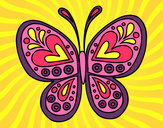 Dibujo Mandala mariposa pintado por rstlg