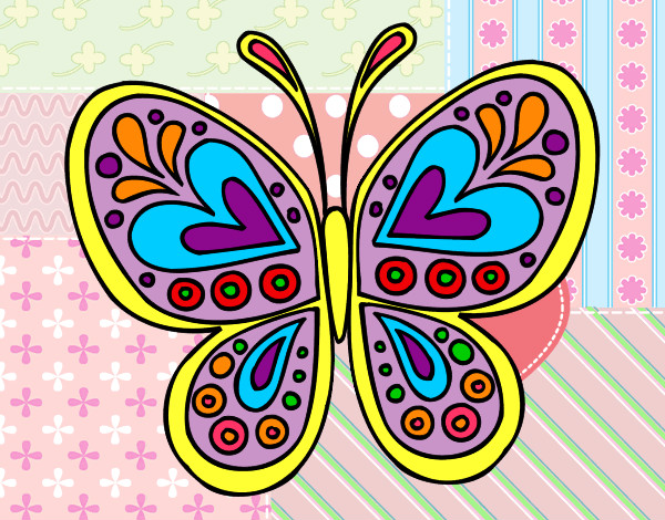 Dibujo Mandala mariposa pintado por Saalvador