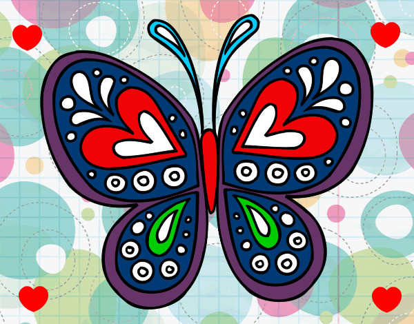 Dibujo Mandala mariposa pintado por sandiego3