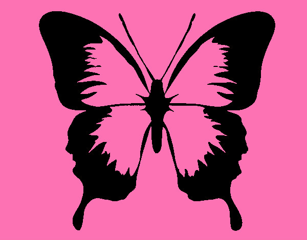 Dibujo Mariposa con alas negras pintado por leidybello