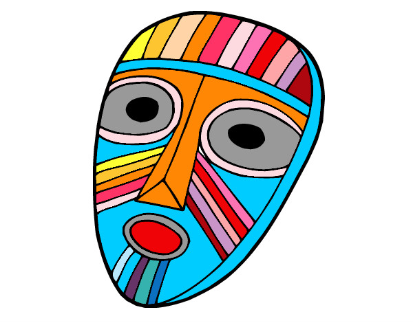Dibujo Máscara sorprendida pintado por neon