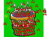 Dibujo Pastel de cumpleaños 2 pintado por nikol33