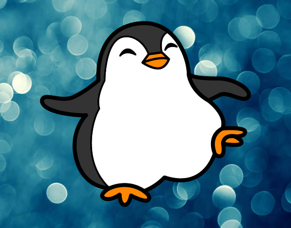 Dibujo Pingüino bailando pintado por leidybello