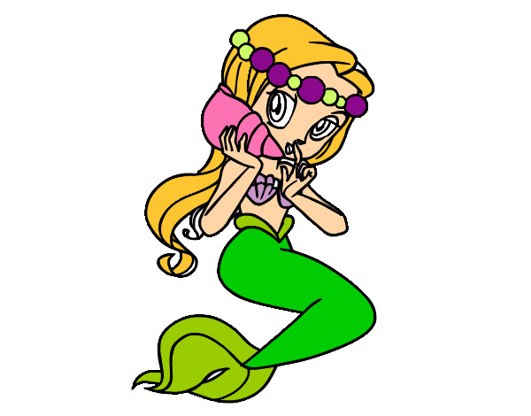 Dibujo Sirena con una caracola pintado por SofiKitty