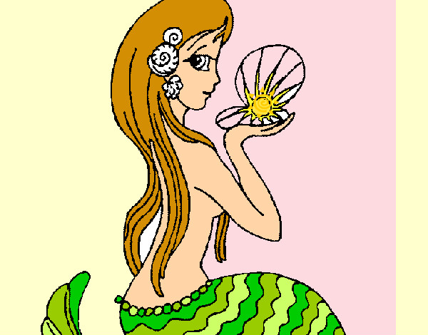 Dibujo Sirena y perla pintado por SofiKitty
