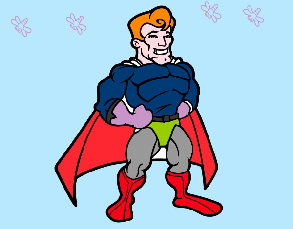 Dibujo Superhéroe musculado pintado por fffffffaby