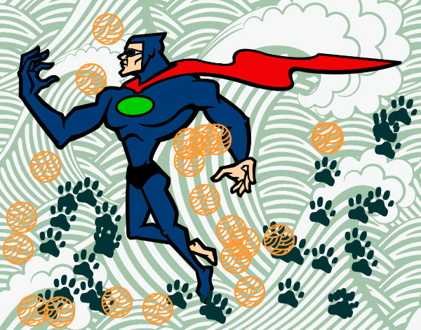 Dibujo Superhéroe poderoso pintado por SUPERFLASH