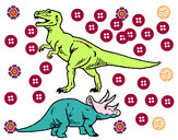 Dibujo Triceratops y tiranosaurios rex pintado por NICALEX