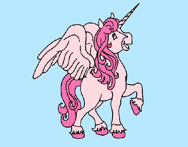 Dibujo Unicornio con alas pintado por maylop