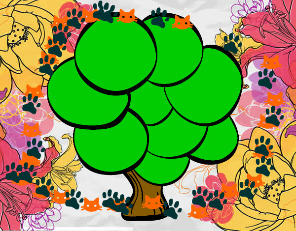Dibujo Árbol con hojas redondas pintado por karlitaCG