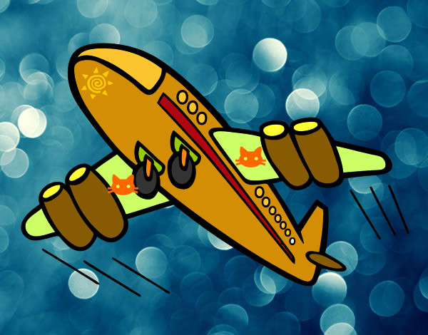 Dibujo Avión rápido pintado por karlitaCG
