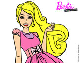 Dibujo Barbie con su vestido con lazo pintado por beatriz900