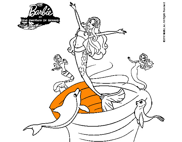Dibujo Barbie sirena contenta pintado por Aliciagv