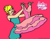 Dibujo Barbie y su vestido de ballet pintado por ilham