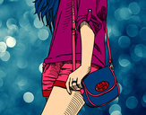 Dibujo Chica con bolso pintado por paola123