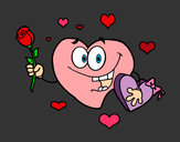 Dibujo Corazón con caja de bombones pintado por Ruthb